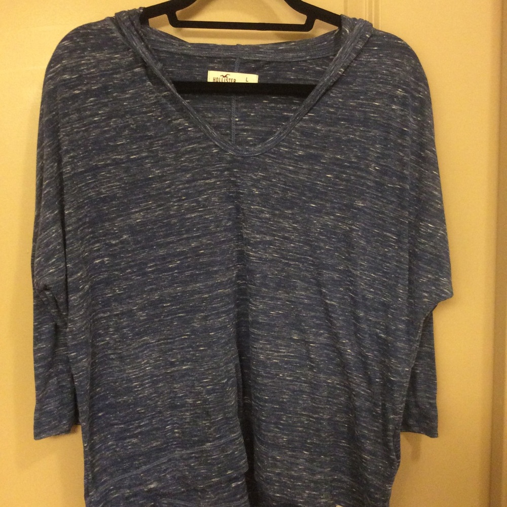 Blue Hollister Top with a Hood